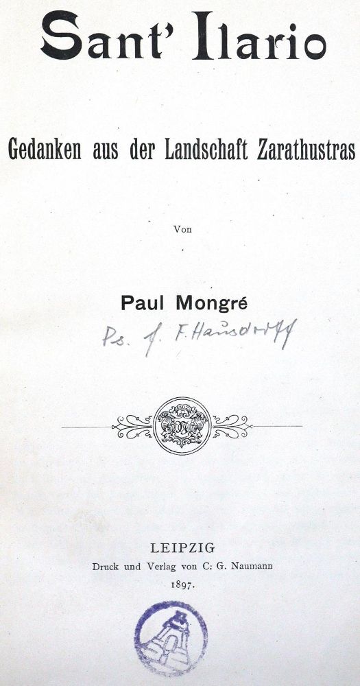 Große Abbildung Nr.1: 128-1442 Mongre,P. (d.i. F.Hausdorff).: (Literatur und illustrierte Bücher bis 19.Jahrhundert)