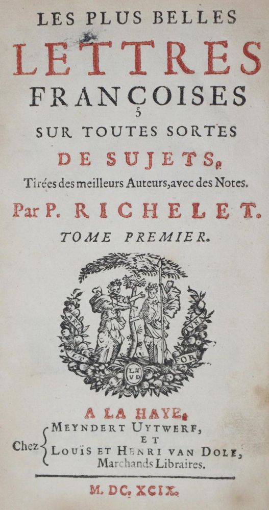 Große Abbildung Nr.1: 128-1459 Richelet,P.: (Literatur und illustrierte Bücher bis 19.Jahrhundert)