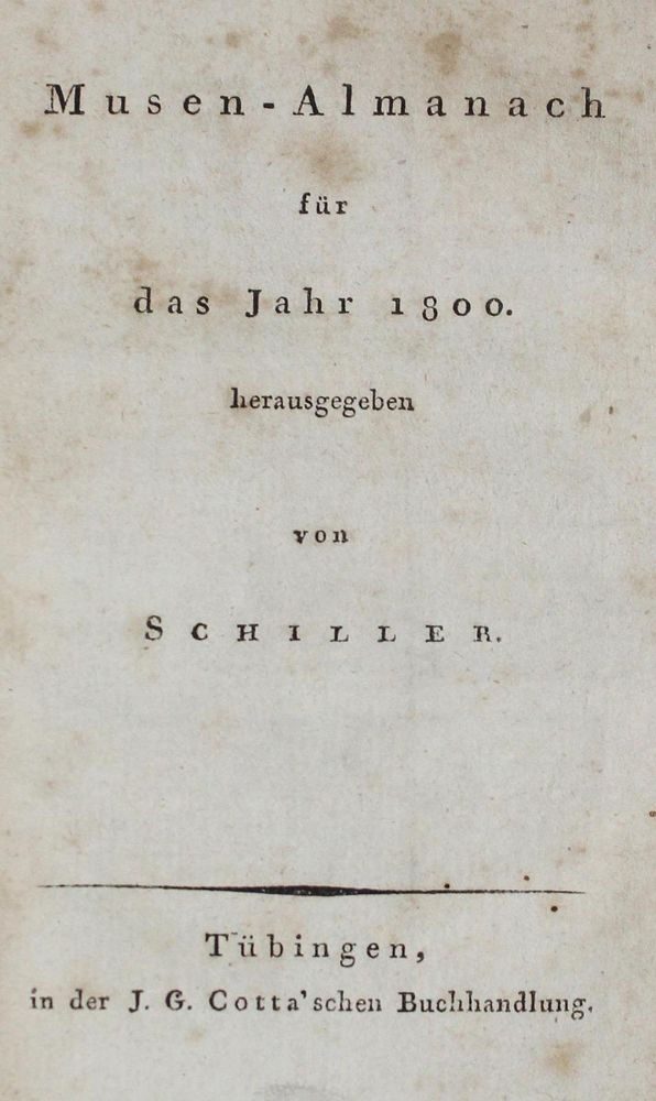 Große Abbildung Nr.1: 128-1481 Schiller,F. (Hrsg.).: (Literatur und illustrierte Bücher bis 19.Jahrhundert)