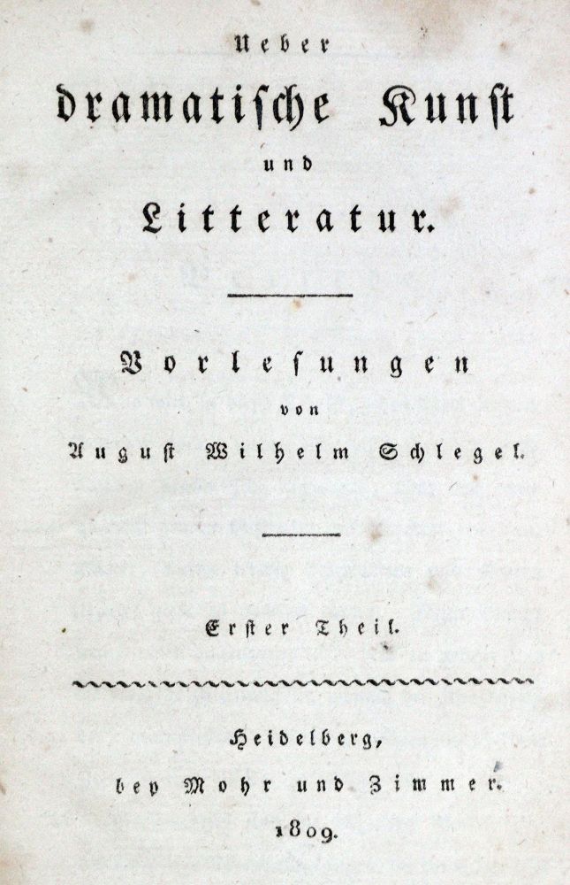 Große Abbildung Nr.1: 128-1489 Schlegel,A.W.: (Literatur und illustrierte Bücher bis 19.Jahrhundert)