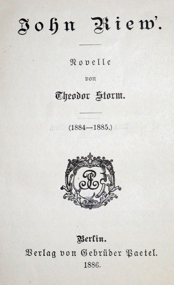 Große Abbildung Nr.1: 128-1498 Storm,T.: (Literatur und illustrierte Bücher bis 19.Jahrhundert)