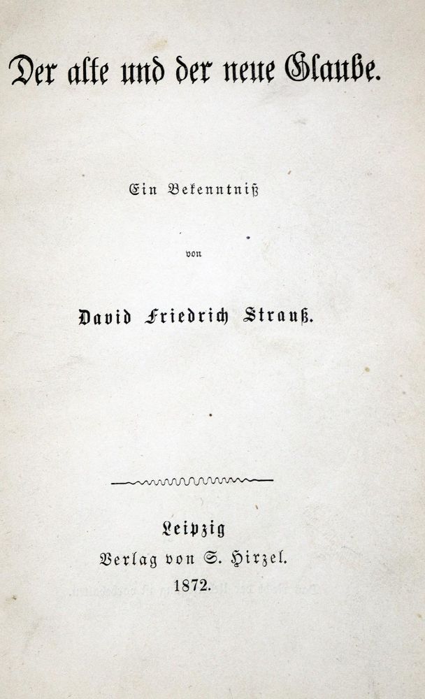 Große Abbildung Nr.1: 128-1499 Strauss,D.F.: (Literatur und illustrierte Bücher bis 19.Jahrhundert)