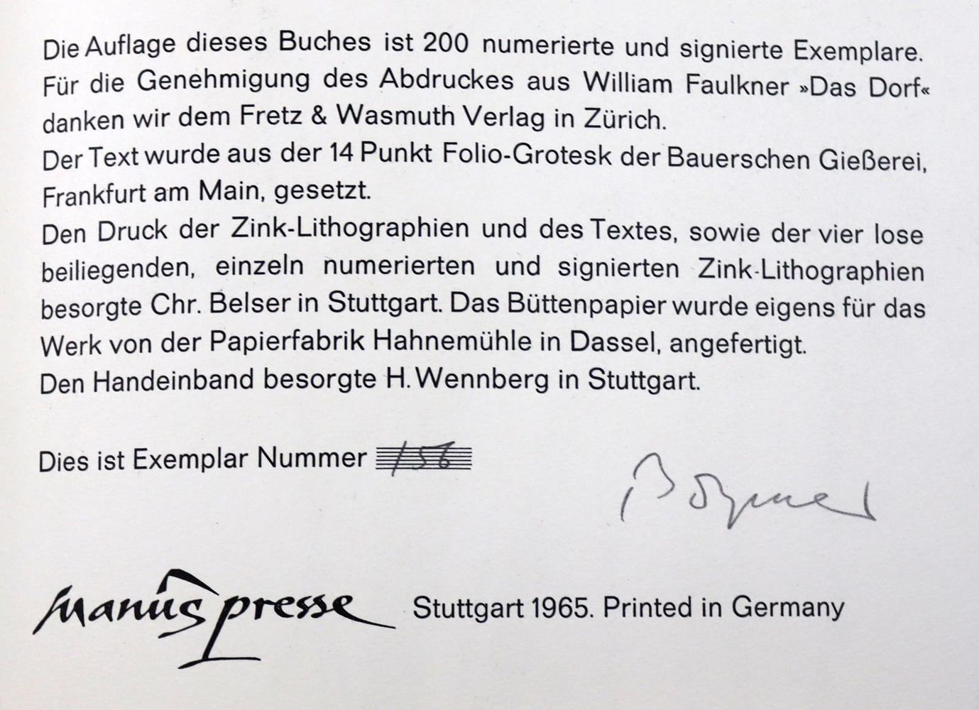 Große Abbildung Nr.3: 128-1532 Faulkner,W.: (Böhmer)