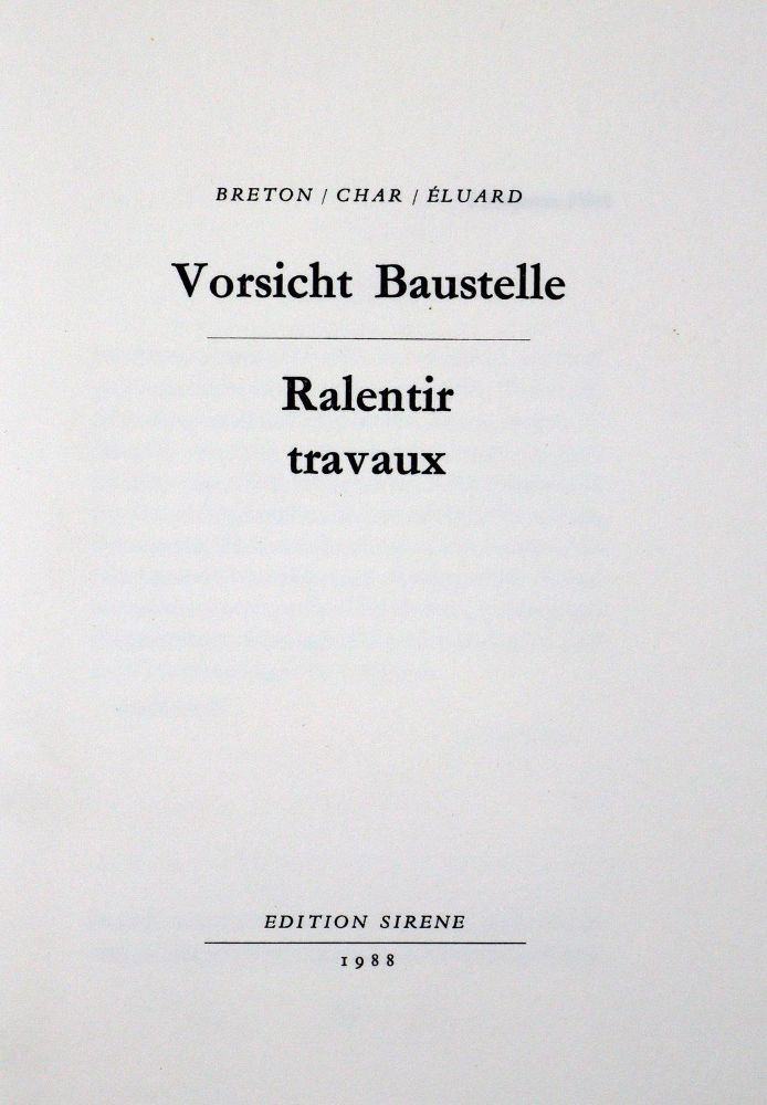 Große Abbildung Nr.1: 128-1539 Breton,(A.) u.a.: (Literatur und illustrierte Bücher 20.Jahrhundert - Alte Literatur in modernen Ausgaben)