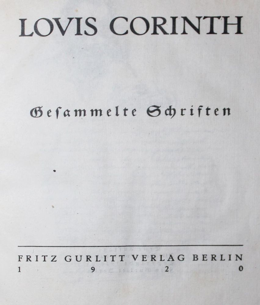 Große Abbildung Nr.2: 128-1550 Corinth,L.: (Literatur und illustrierte Bücher 20.Jahrhundert - Alte Literatur in modernen Ausgaben)