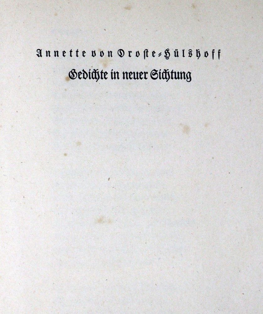 Große Abbildung Nr.1: 128-1559 Droste-Hülshoff,A.v.: (Literatur und illustrierte Bücher 20.Jahrhundert - Alte Literatur in modernen Ausgaben)