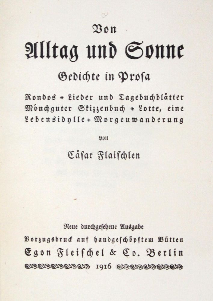 Große Abbildung Nr.1: 128-1577 Flaischlen,C.: (Literatur und illustrierte Bücher 20.Jahrhundert - Alte Literatur in modernen Ausgaben)