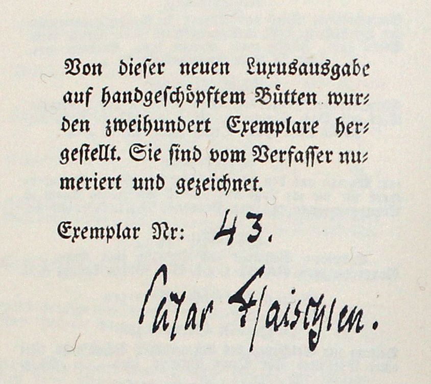 Große Abbildung Nr.2: 128-1577 Flaischlen,C.: (Literatur und illustrierte Bücher 20.Jahrhundert - Alte Literatur in modernen Ausgaben)