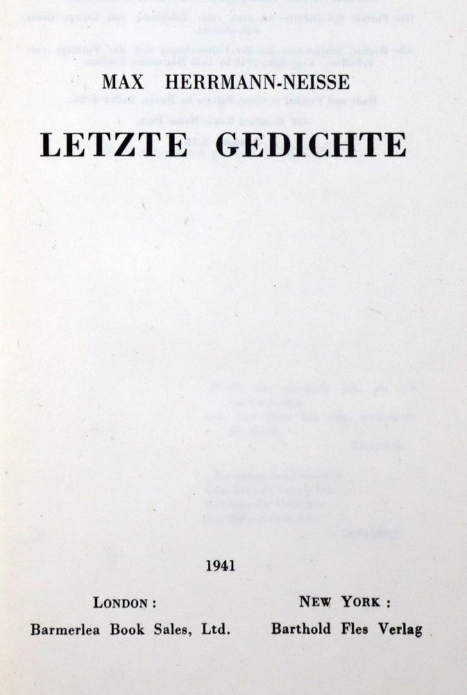 Große Abbildung Nr.1: 128-1606 Herrmann-Neisse,M.: (Literatur und illustrierte Bücher 20.Jahrhundert - Alte Literatur in modernen Ausgaben)