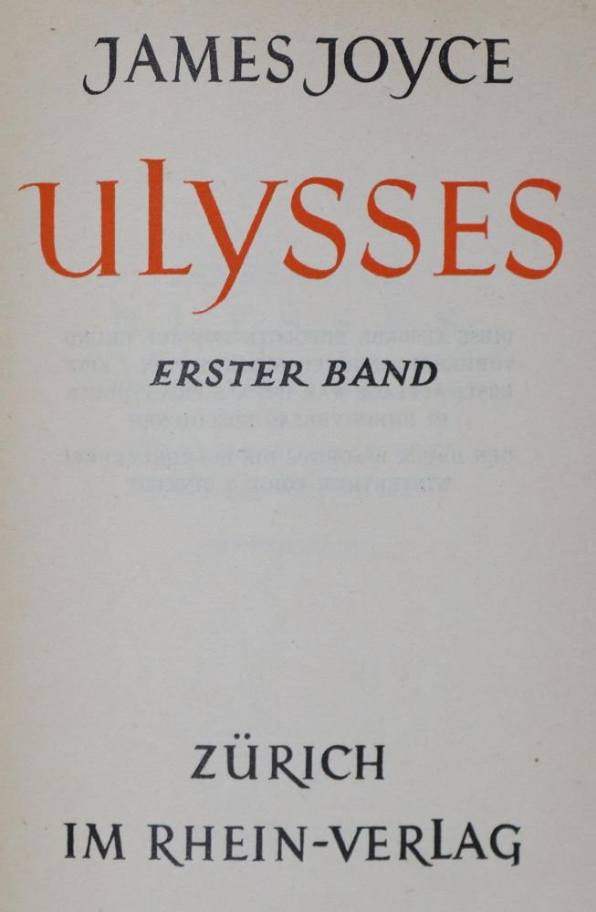 Große Abbildung Nr.1: 128-1634 Joyce,J.: (Literatur und illustrierte Bücher 20.Jahrhundert - Alte Literatur in modernen Ausgaben)