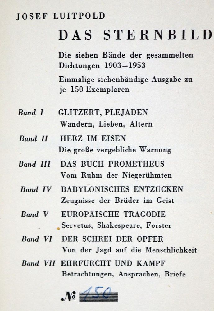 Große Abbildung Nr.1: 128-1667 Luitpold,J.: (Literatur und illustrierte Bücher 20.Jahrhundert - Alte Literatur in modernen Ausgaben)