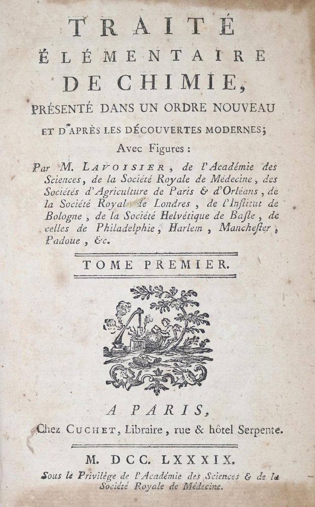 Große Abbildung Nr.1: 128-182 Lavoisier,(A.L.).: (ZZRückgänge Sgl. Prof. Büttner Teil 1 und 2)