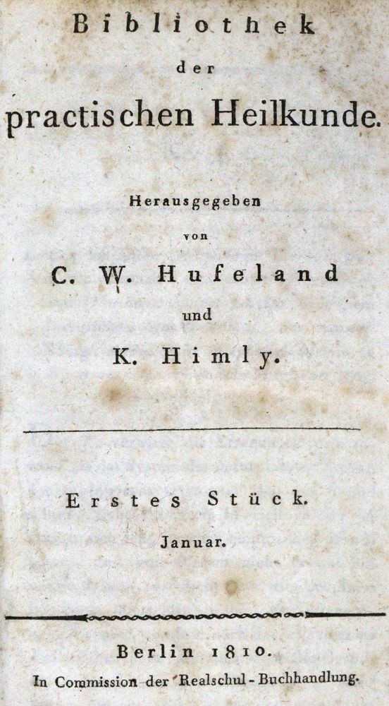 Große Abbildung Nr.2: 128-1857 Hufeland,C.W.: (Medizin, Homöopathie)
