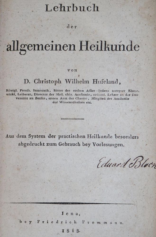 Große Abbildung Nr.1: 128-1859 Hufeland,C.W.: (Medizin)