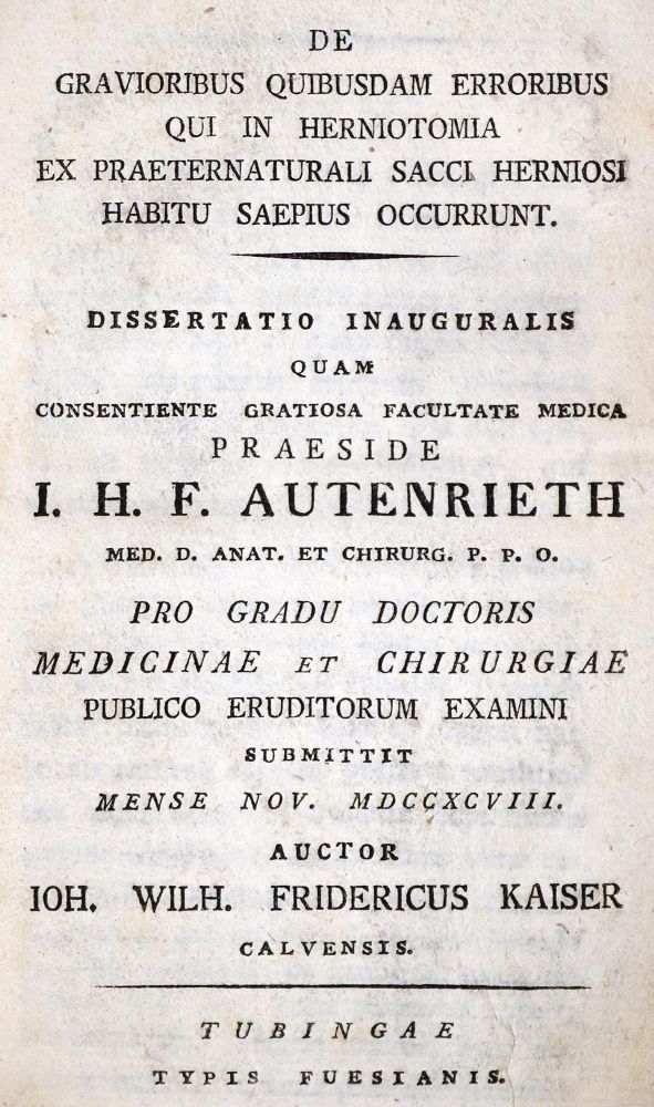 Große Abbildung Nr.1: 128-1860 Kaiser,J.W.F.: (Medizin)