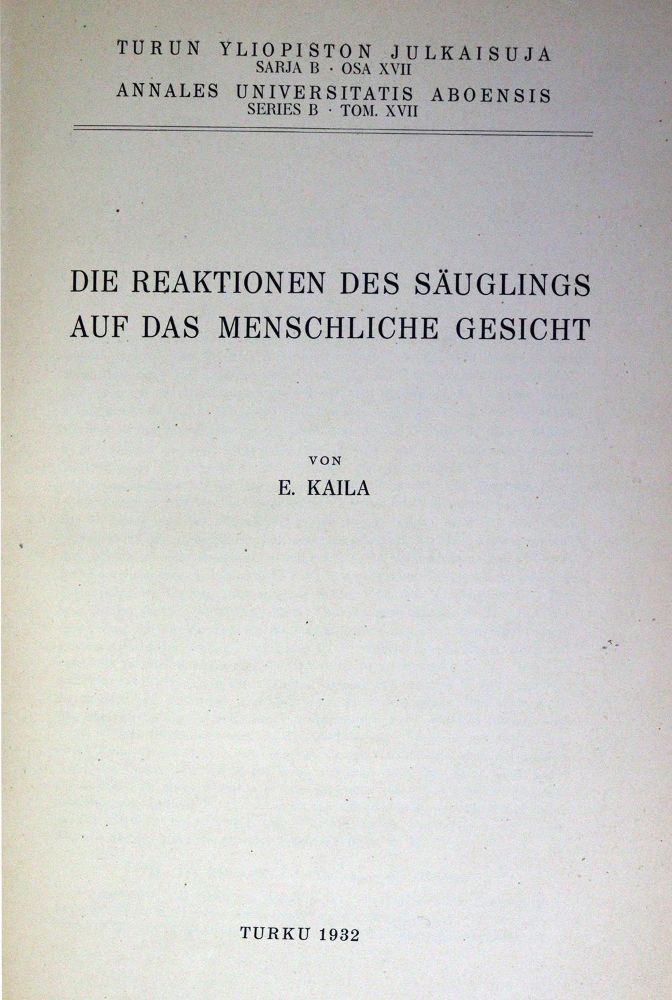 Große Abbildung Nr.1: 128-1877 Kaila,E.: (Medizin, Psychologie)