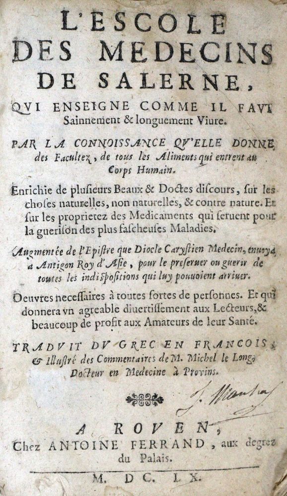 Große Abbildung Nr.1: 128-1882 Regimen sanitatis Salernitanum.: (Medizin)