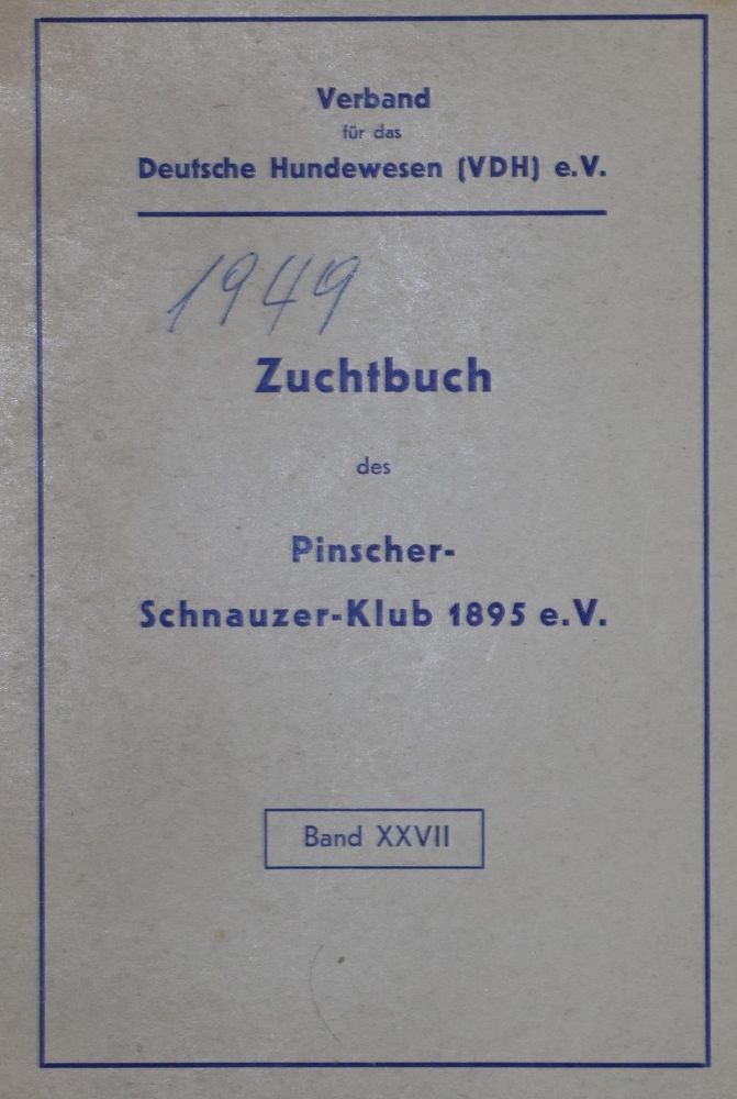 Große Abbildung Nr.1: 128-1921 Zuchtbuch: (Zoologie, Hunde)