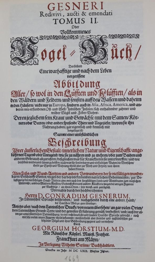 Große Abbildung Nr.1: 128-1943 Sammlung: (Zoologie, Vögel, Faksimile)