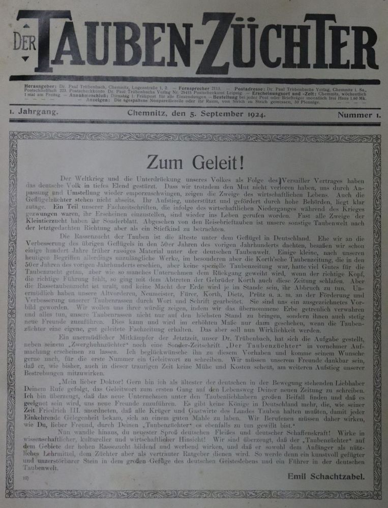 Große Abbildung Nr.1: 128-1986 Sammelbilderalben.: (Zoologie, Vögel, Tauben)