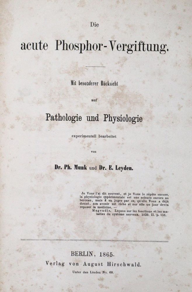 Große Abbildung Nr.1: 128-203 Munk,P. u. E.Leyden.: (ZZRückgänge Sgl. Prof. Büttner Teil 1 und 2)