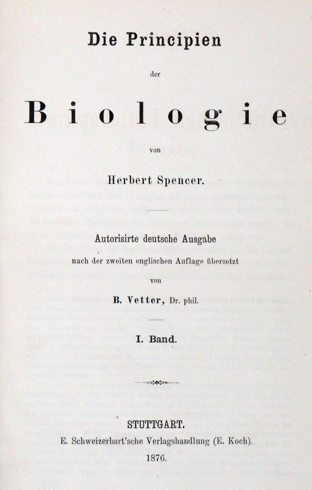 Große Abbildung Nr.1: 128-2038 Spencer,H.: (Verschiedene Gebiete - Varia, Biologie)