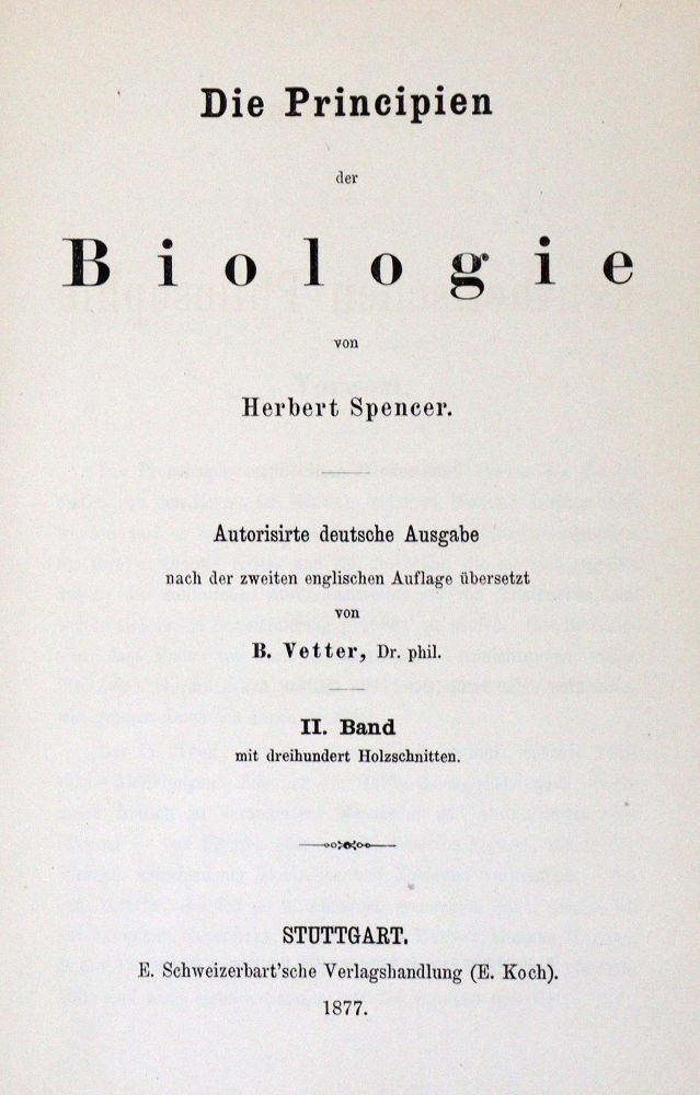Große Abbildung Nr.2: 128-2038 Spencer,H.: (Verschiedene Gebiete - Varia, Biologie)