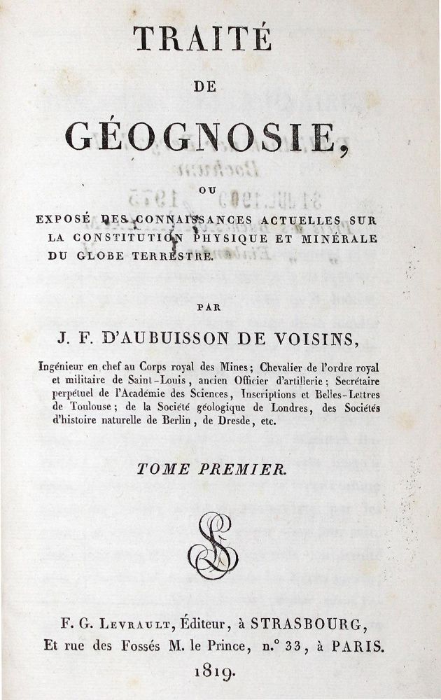 Große Abbildung Nr.1: 128-2052 Aubuisson de Voisins,J.F.de.: (Verschiedene Gebiete - Varia, Geologie - Mineralogie u. Paläontologie)