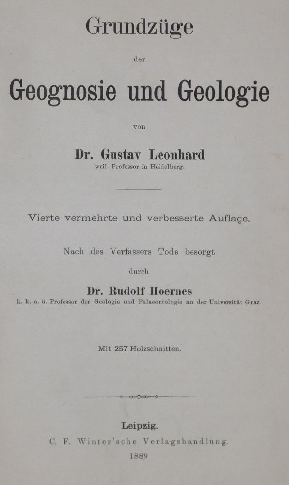 Große Abbildung Nr.1: 128-2054 Hoernes,R.: (Verschiedene Gebiete - Varia, Geologie - Mineralogie u. Paläontologie)