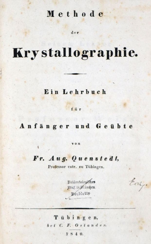Große Abbildung Nr.1: 128-2056 Quenstedt,F.A.: (Verschiedene Gebiete - Varia, Geologie - Mineralogie u. Paläontologie)