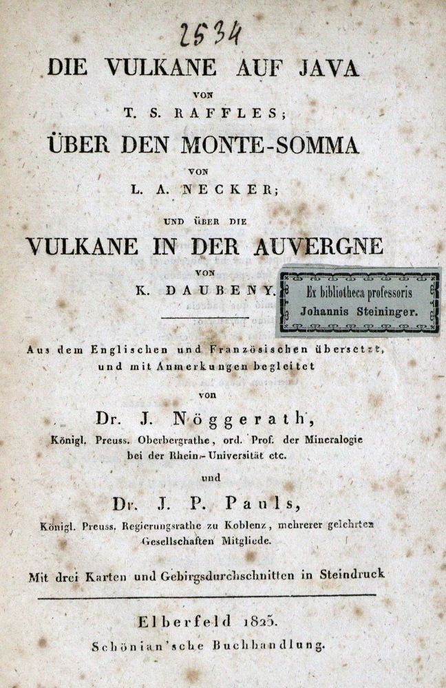 Große Abbildung Nr.1: 128-2058 Nöggerath,J. u. J.P.Pauls.: (Verschiedene Gebiete - Varia, Geologie - Mineralogie u. Paläontologie, Vulkane)