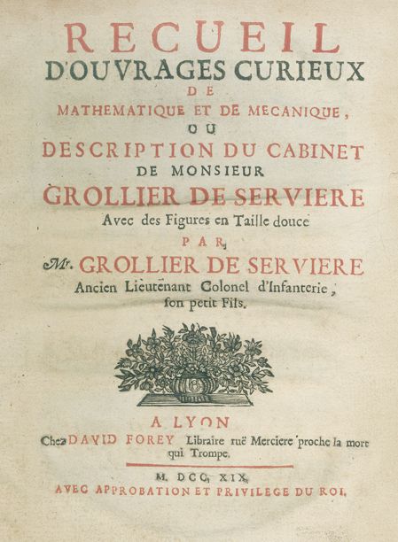 Große Abbildung Nr.1: 128-2060 Grollier de Serviere,(G.).: (Verschiedene Gebiete - Varia)