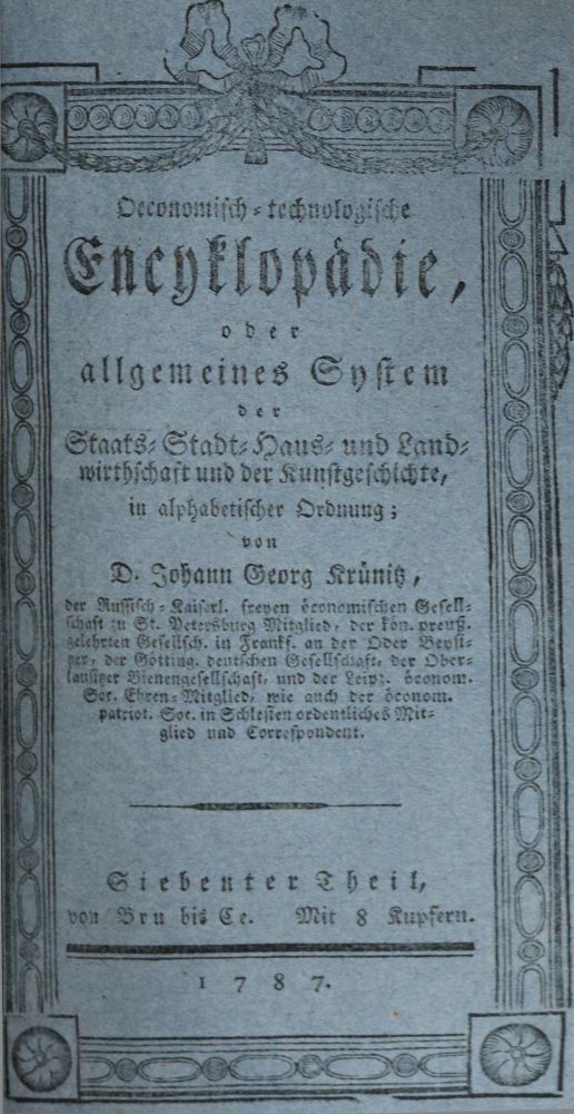 Große Abbildung Nr.1: 128-2071 Krünitz,J.G.: (Verschiedene Gebiete - Varia)