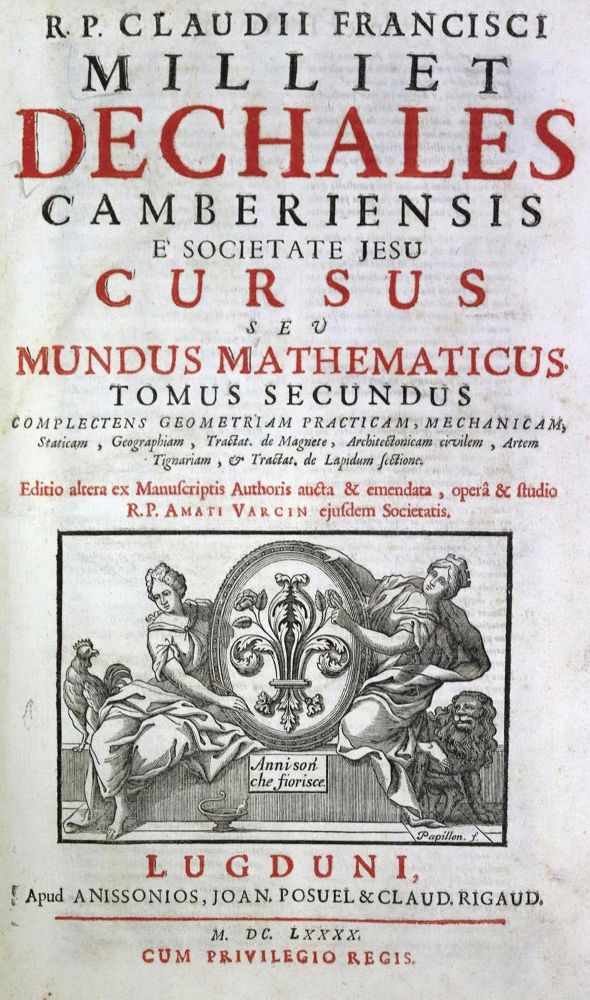 Große Abbildung Nr.1: 128-2077 Dechales,C.F.M.: (Verschiedene Gebiete - Varia, Mathematik)
