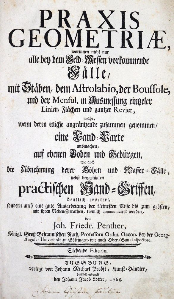 Große Abbildung Nr.1: 128-2080 Penther,J.F.: (Verschiedene Gebiete - Varia, Mathematik)
