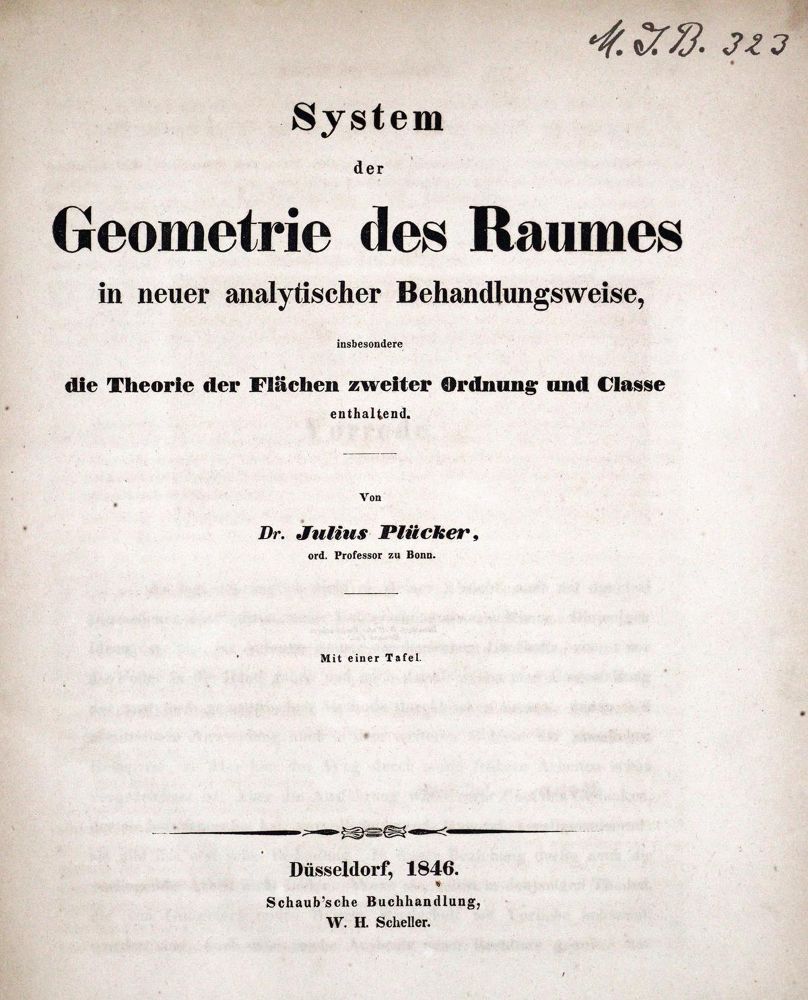 Große Abbildung Nr.1: 128-2081 Plücker,J.: (Verschiedene Gebiete - Varia, Mathematik)