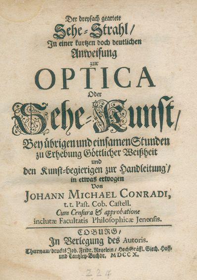 Große Abbildung Nr.1: 128-2088 Conradi,J.M.: (Verschiedene Gebiete - Varia, Optik)