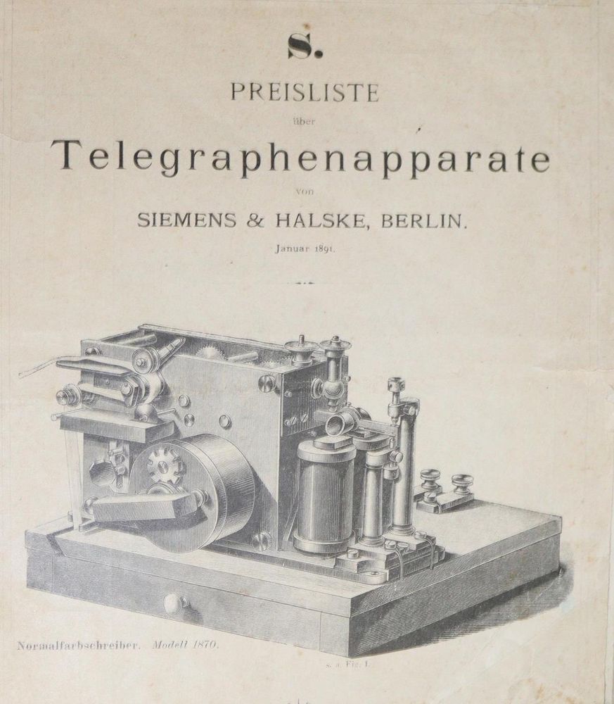 Große Abbildung Nr.1: 128-2111 Siemens & Halske.: (Verschiedene Gebiete - Varia, Telegraphie - Telephonie)