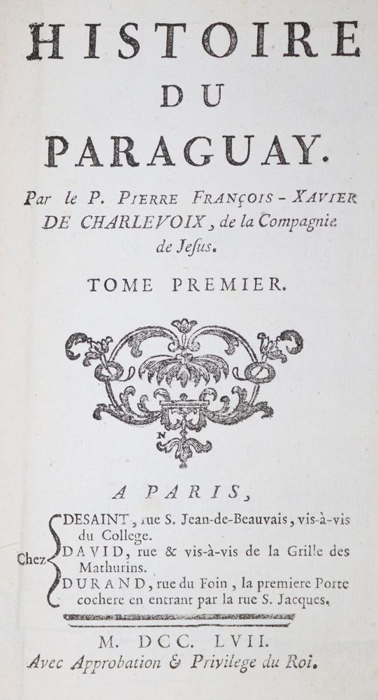 Große Abbildung Nr.1: 128-2140 Charlevoix,P.F.X.: (Amerika, Paraguay)