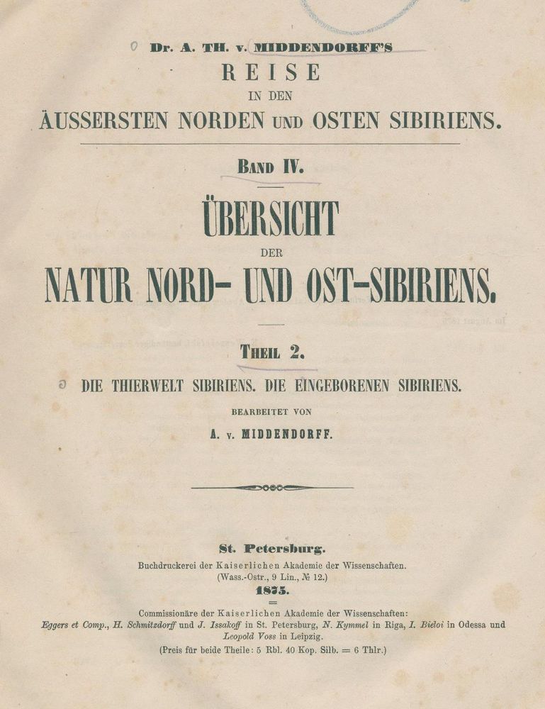 Große Abbildung Nr.1: 128-2148 Middendorff,A.v.: (Arktis-Antarktis-Nordländer)