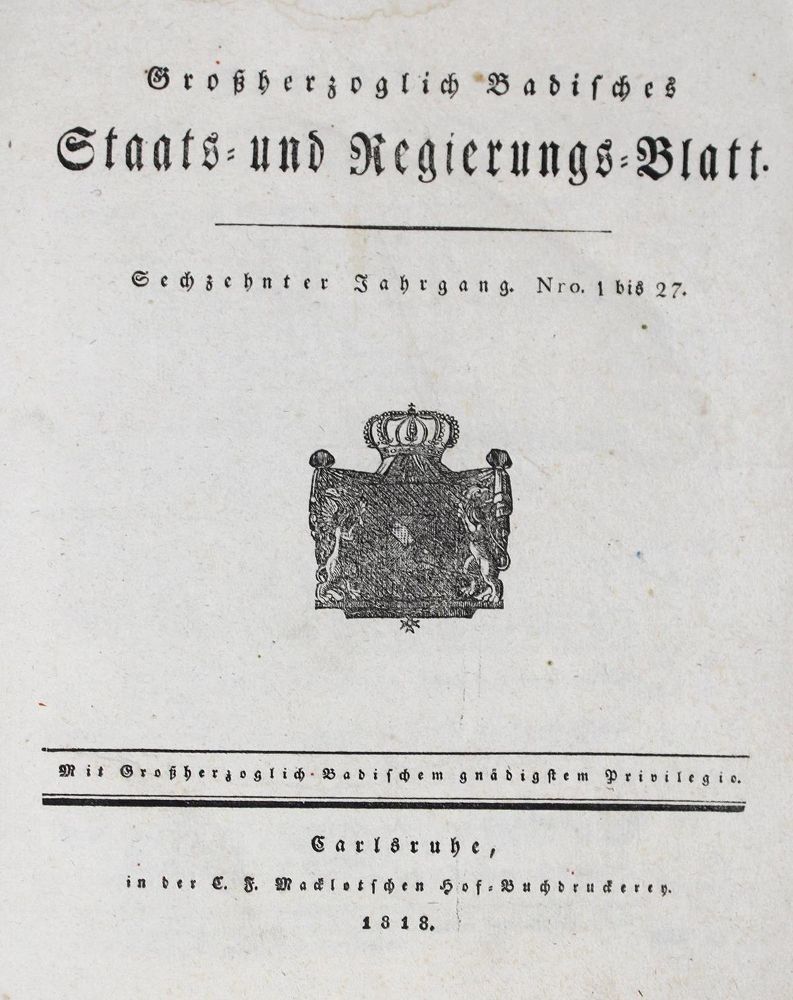 Große Abbildung Nr.1: 128-2186 Großherzoglich-Badisches: (Deutschland, Baden-Württemberg)