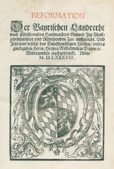 Große Abbildung Nr.1: 128-2204 Reformation der Bayrischen Landrecht: (Deutschland, Bayern)