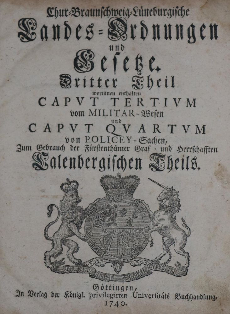 Große Abbildung Nr.1: 128-2216 Chur-Braunschweig-Lüneburgische Landes-Ordnungen und Gesetze.: (Deutschland, Braunschweig, Lüneburg)