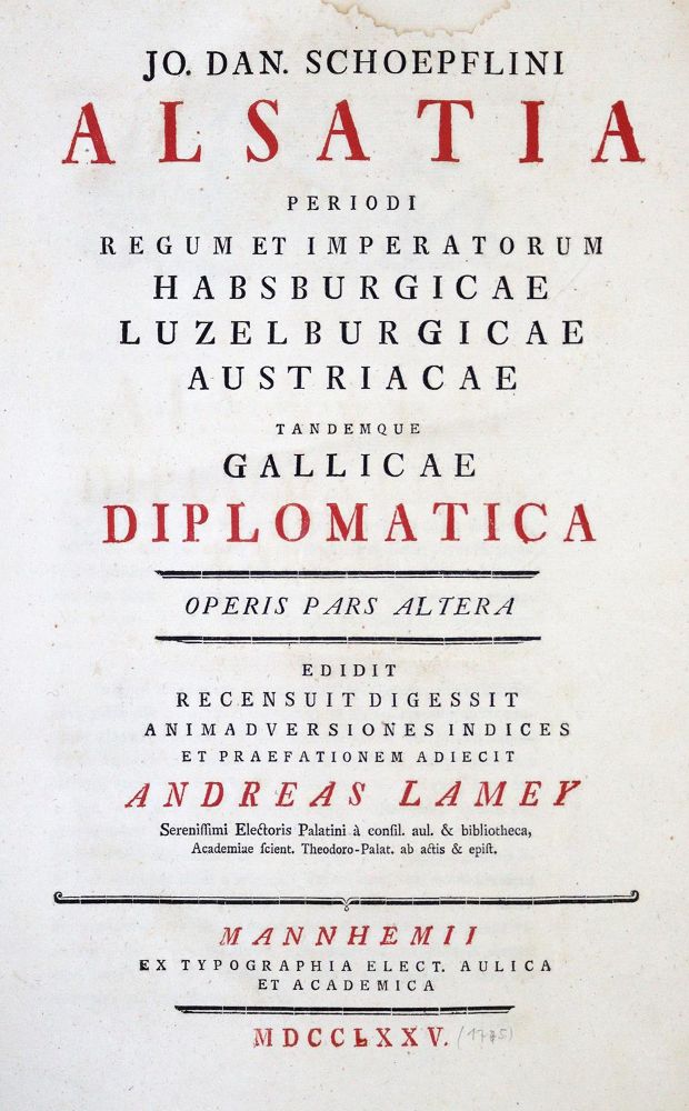 Große Abbildung Nr.1: 128-2376 Schoepflin,J.D.: (Frankreich, Elsass)