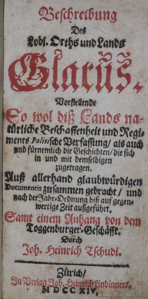 Große Abbildung Nr.1: 128-2446 Tschudi,J.H.: (Schweiz, Glarus)