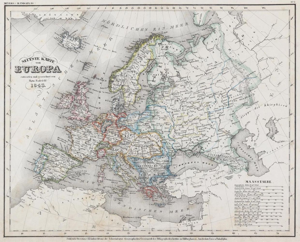 Große Abbildung Nr.2: 128-2492 Meyer,J.: (Verschiedene Länder - Geschichte, Atlanten)