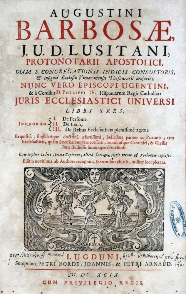 Große Abbildung Nr.1: 128-260 Barbosa,A.: (Alte Drucke, Handschriften und Theologie)