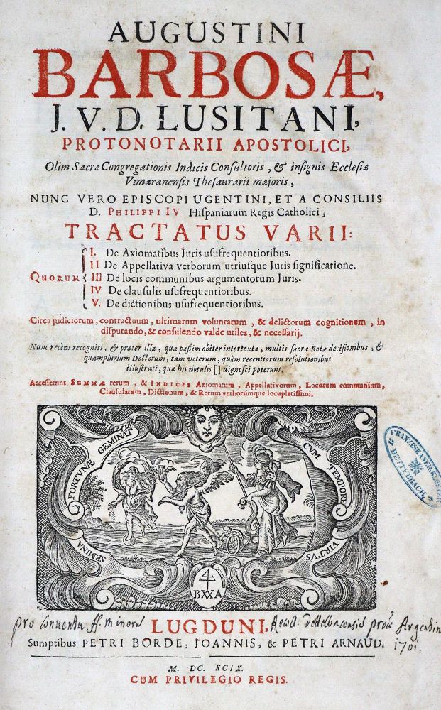 Große Abbildung Nr.1: 128-261 Barbosa,A.: (Alte Drucke, Handschriften und Theologie)