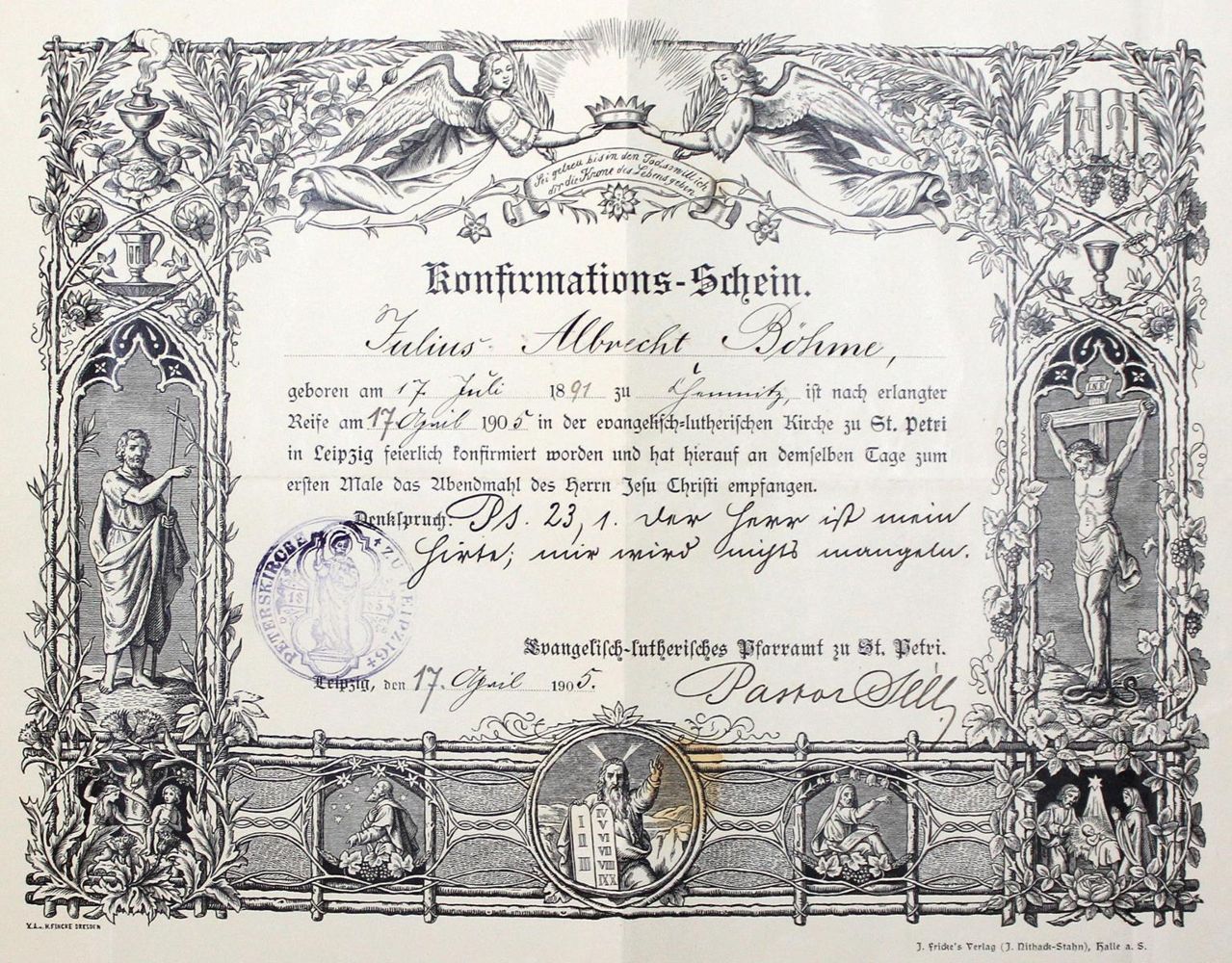 Große Abbildung Nr.1: 128-2621 Böhme, Karl Julius,: (Autographen)