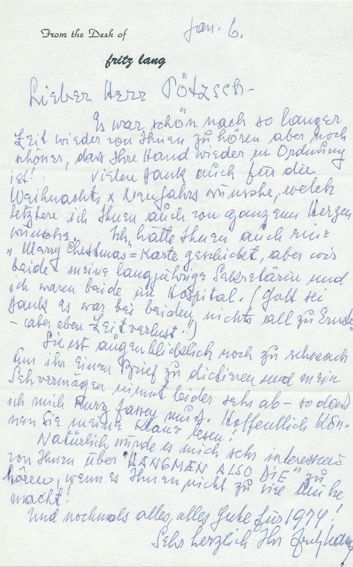 Große Abbildung Nr.1: 128-2637 Lang, Fritz (eig. Friedrich Christian Anton),: (Autographen)